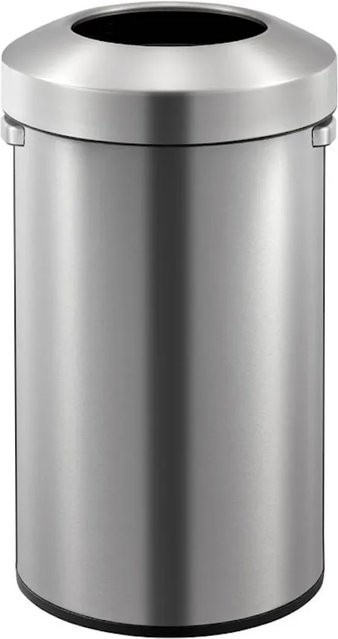 PROREGAL Offener Abfallsammler aus gebürstetem Edelstahl in Silber, Volumen: 90 Liter, H x Ø: 75 x 44,8 cm - Bild 1