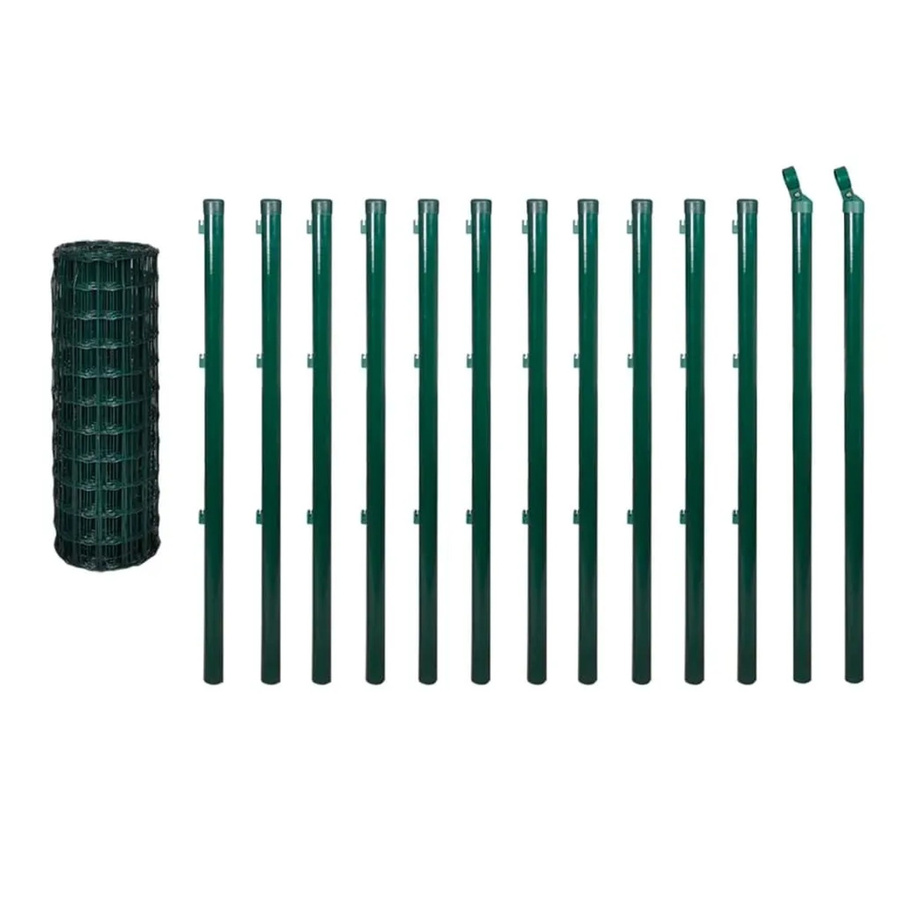 vidaXL Maschendrahtzaun Eurozaun aus Stahl, PVC-beschichtet, Grün, Höhe: 1 m, Länge: 25 m - Bild 2