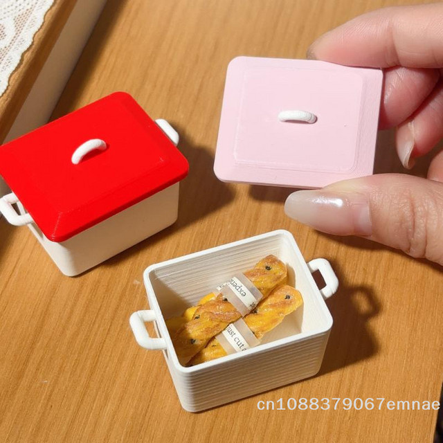 ZYAS Puppenhaus Miniatur Pfannkuchenbox Tellermodell mit Deckel, Zubehör, 1-teiliges Set - Bild 1