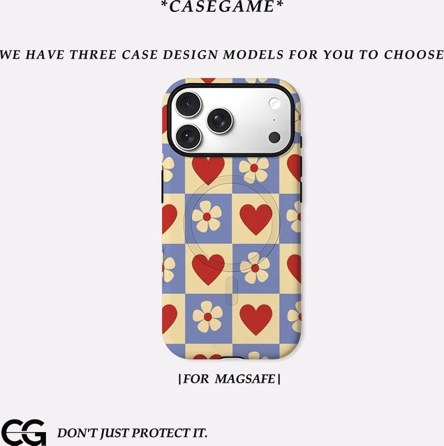 Heart & Bloom Robuste Handyhülle für iPhone 17 16 15 14 13 Pro Max Plus mit Magnetfunktion und Doppelschicht-Schutz, Multicolour - Bild 1