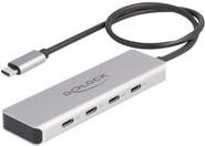 Delock USB-C Hub USB 3.2 Gen2 mit 4 USB-C Buchsen 10 Gbps Grau 64231 - Bild 1