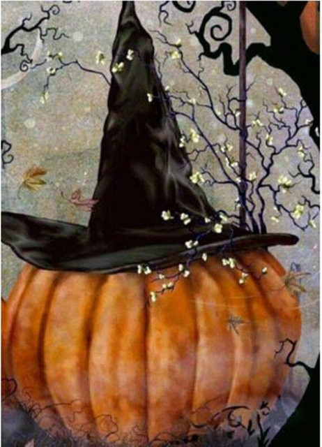 FIYO Diamond Painting Halloween Hexe Kristall Diamantstickerei in Schwarz und Multicolour, B/H: 20 x 30 cm - Bild 1