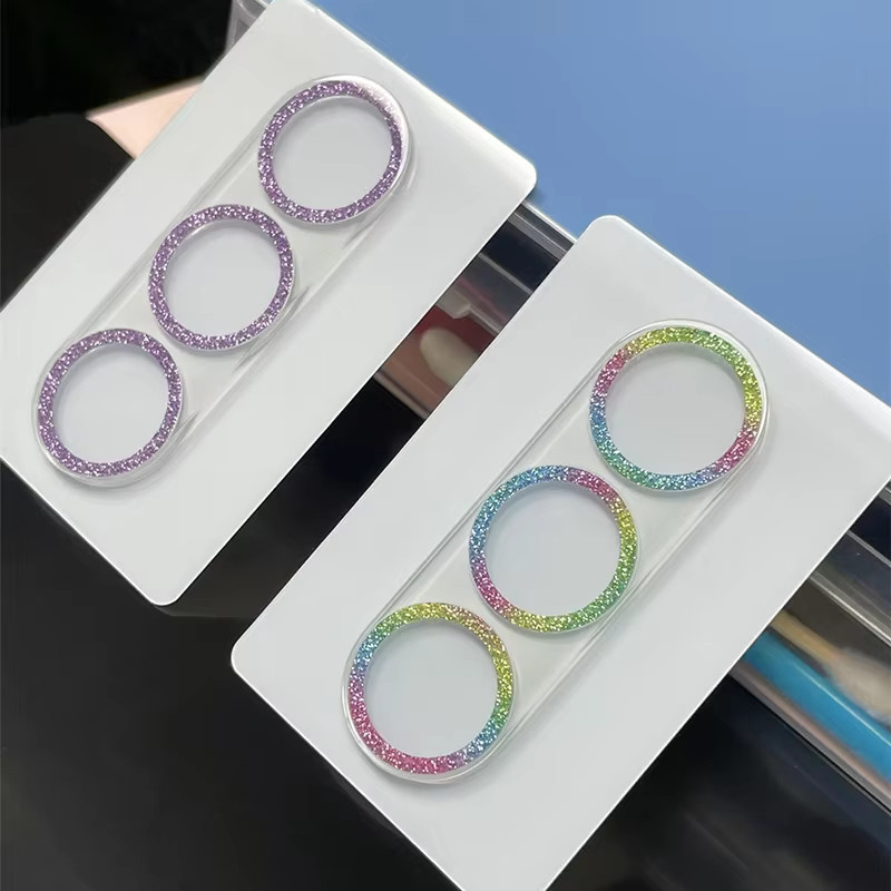 Glitzer Kameraschutz aus gehärtetem Glas für Samsung Galaxy S25, S24, S23 Ultra Plus und S25 Ultra in Silber - Bild 2