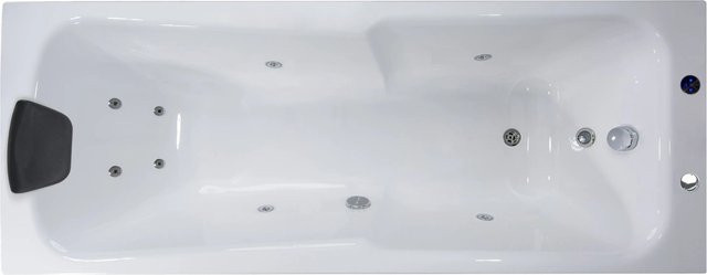 Basera Indoor Whirlpool Badewanne Bali Basic in Hochglanz Weiß, B/T/H: 190 x 75 cm - Bild 1