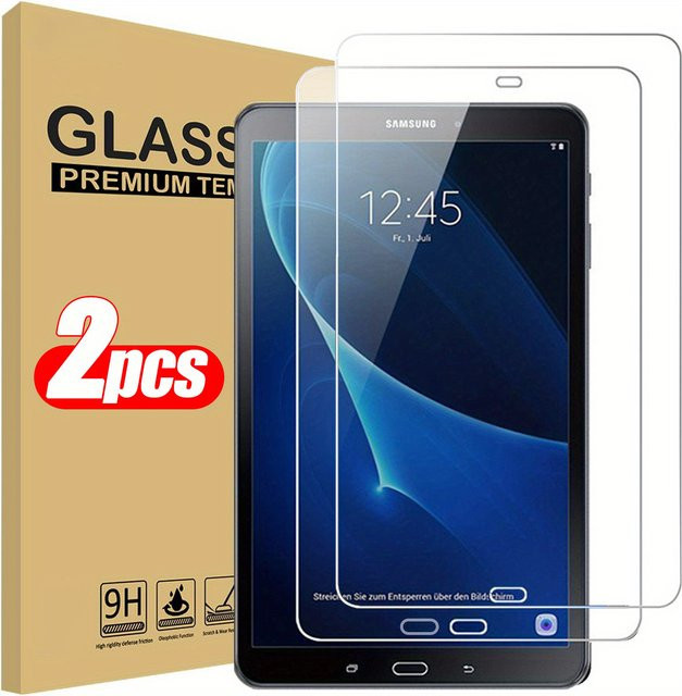 2er-Pack Samsung Galaxy Tab A 10,1'' 2016 SM-T580 T585 Schutzfolie aus 9H gehärtetem Glas, transparent - Bild 1