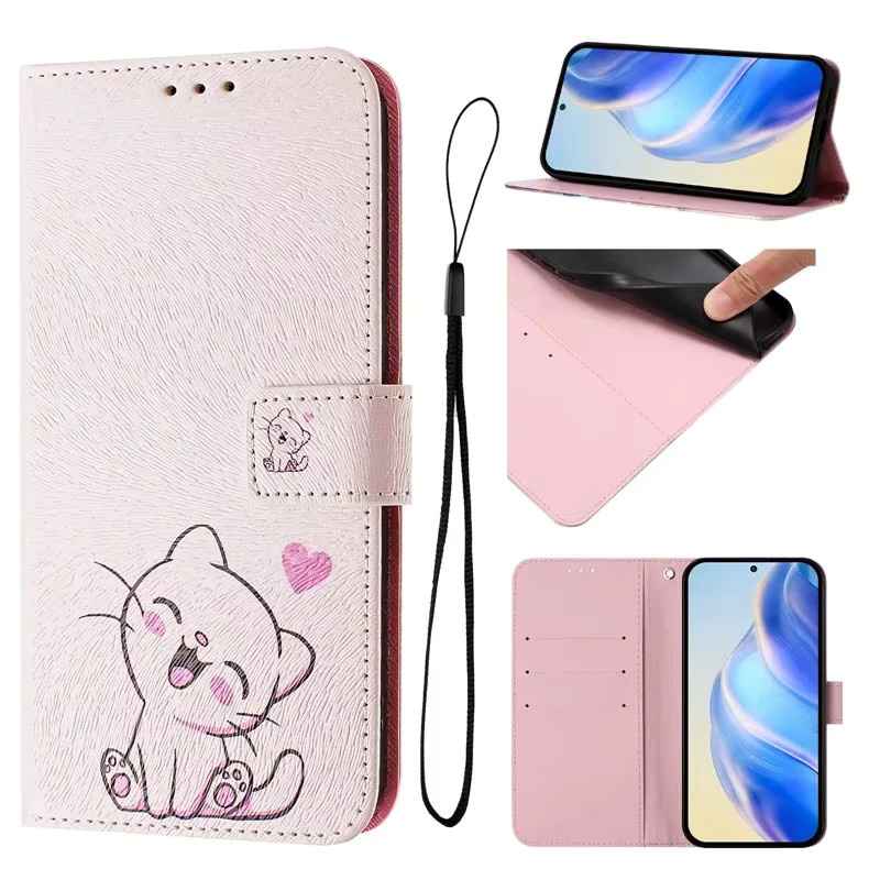 Flip Ledertasche Wallet Cover mit Cartoon Muster für Samsung Galaxy A55, A35, A25, A15 5G und A05S - Bild 2