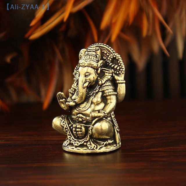 JETTING Ganesha Statue aus Messing im Vintage-Stil als dekorative Elefanten-Skulptur für dein Zuhause oder Büro - Bild 1