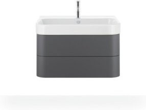 Duravit Waschtischunterschrank Happy D.2 Plus in Graphit Matt mit 2 Schubkästen, B: 77,5 cm, T: 49 cm - Bild 1