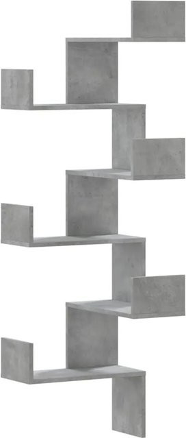 vidaXL Wand-Eckregal aus Holzwerkstoff in Betongrau, B/T/H: 45 x 45 x 147 cm - Bild 1