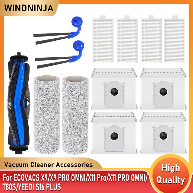Ecovacs Filter Roller Mopp und Staubbeutel Set für X9 PRO OMNI, T80S, X11 PRO OMNI und YEEDI S16 PLUS Vakuum Zubehör - Bild 1