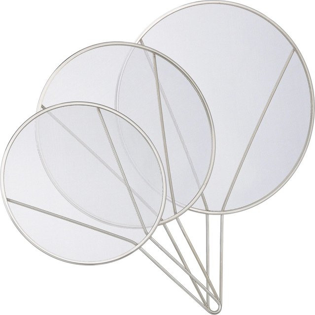 Relaxdays Spritzschutzsiebe 3er Set aus Edelstahl in Silber, Durchmesser: 47,5 cm und 33 cm - Bild 1