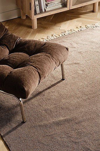Jotex TONE Baumwollteppich in Braun, rutschfest und minimalistisch gewebt - Bild 1