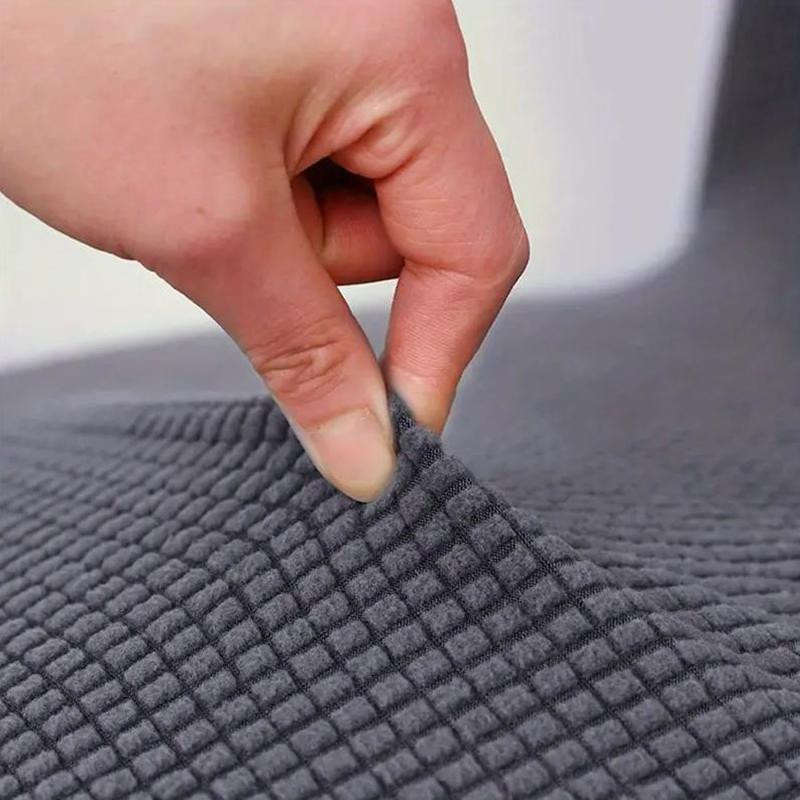 Einfarbiger Stretch Essbankbezug aus Polyester und Elasthan in Grau, elastischer und abnehmbarer Überwurf für Klavierstühle und Bänke - Bild 2