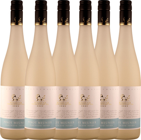 Die Winzer vom Weinsberger Tal Rebsortenlinie Pinot Meunier Blanc de Noir Qualitätswein trocken 6 x 0,75 l