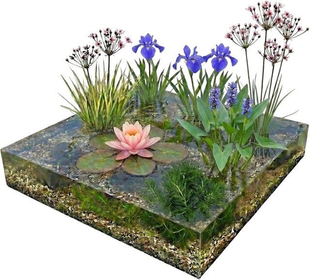 Vdvelde Teichpaket Rosa für 100 bis 400 Liter mit Sauerstoff und Uferpflanzen - Bild 1