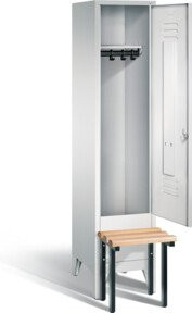 C+P Garderobenschrank Classic in Lichtgrau mit schwarzgrauem Gestell, H x B x T: 185 x 42 x 50 cm - Bild 1