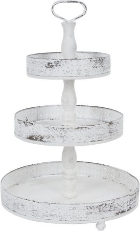 Etagere Eloni von MyFlair in Weiß im Landhausstil aus Metall und Tannenholz