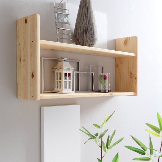 TiCAA Wandregal aus Kiefer Holz in Natur Braun im skandinavischen Design - Bild 1