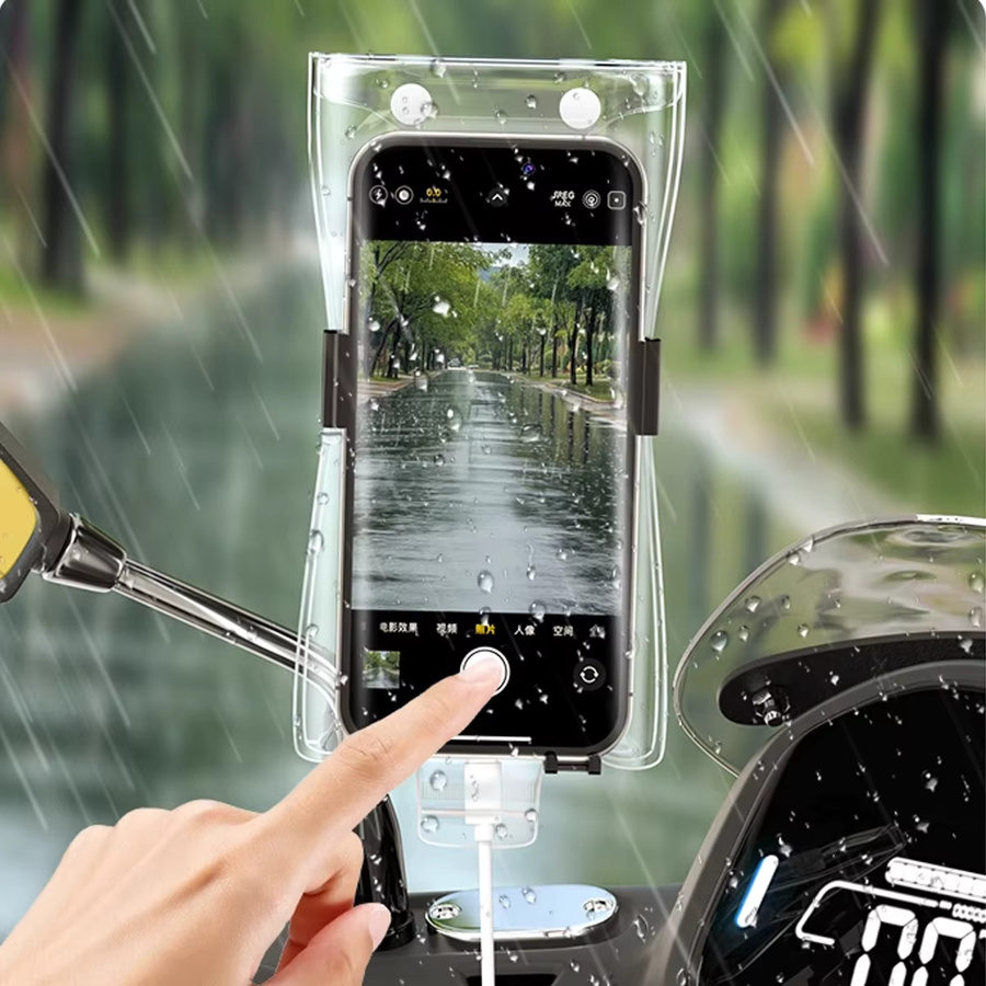 Wasserdichte Handyhülle von ANMONE in Transparent für Motorrad und Fahrer mit Touchscreen-Funktion - Bild 3