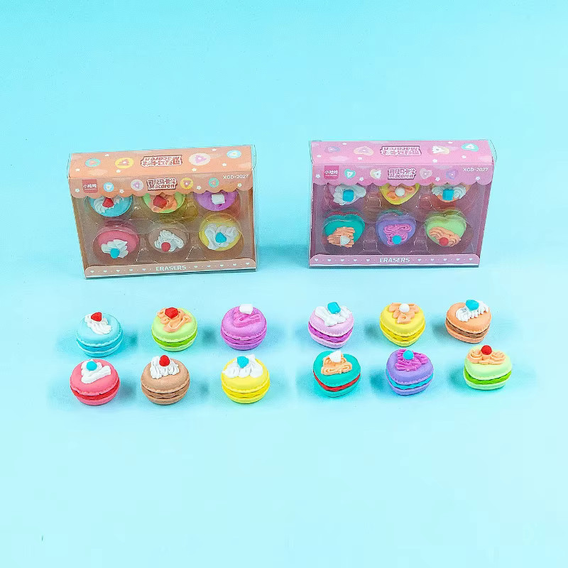 Süßer 3D Macaron Kuchen Radiergummi in Mehrfarbig für Schüler und Kinder - Bild 1