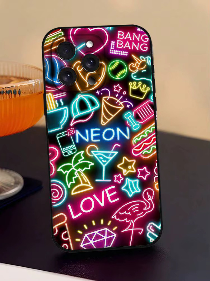 Neonlicht Handyhülle für Apple iPhone 17 16 15 14 13 12 11 Pro Max Plus in Multicolour - Bild 6