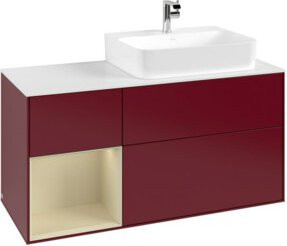 Villeroy & Boch Finion Waschtischunterschrank mit Abdeckplatte in Peony Matt, Breite: 120 cm, Tiefe: 50,1 cm, Höhe: 50,1 cm - Bild 1