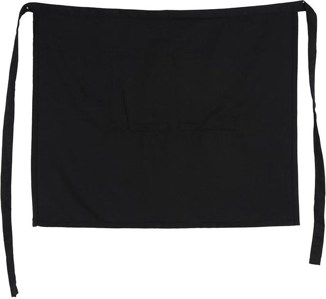 Kurze Schürze mit halber Taille und Taschen von mfySpace in Schwarz und Weiß für Küche, Café und Gastronomie - Bild 1