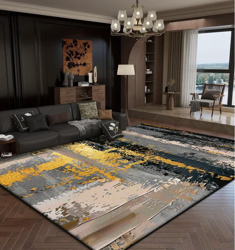 Karpetti Wohnzimmerteppich mit abstraktem Design in Gold und Grau, weich und rutschfest, B/T: 160 x 230 cm - Bild 2