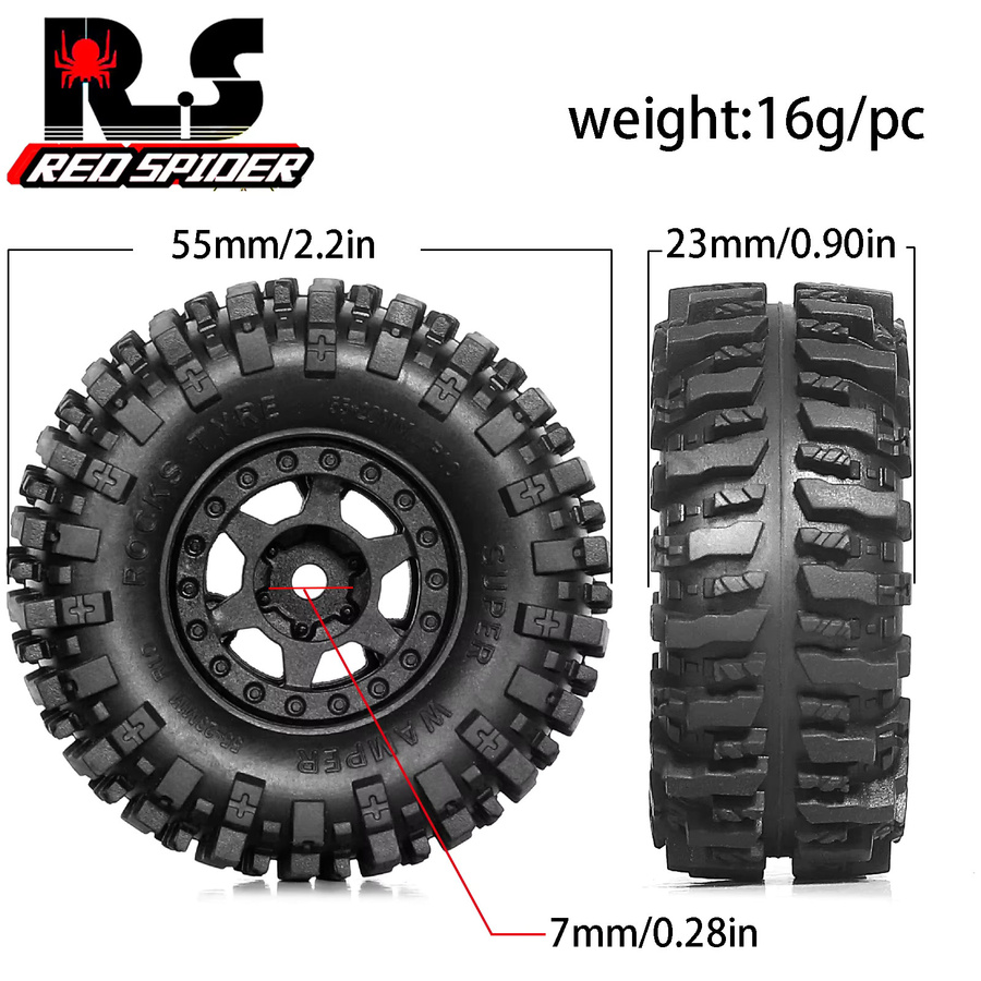 RS Crawler-Reifen, 4-teiliges Set, Kunststoff - Bild 2