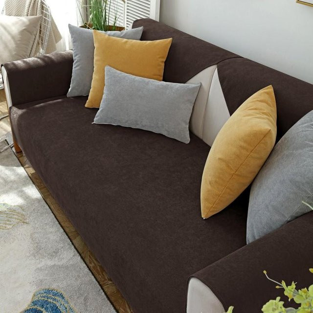 Wasserdichter und rutschfester Kordbezug für dein Sofa von Household supplies MH in Braun, 70 x 70 cm - Bild 1