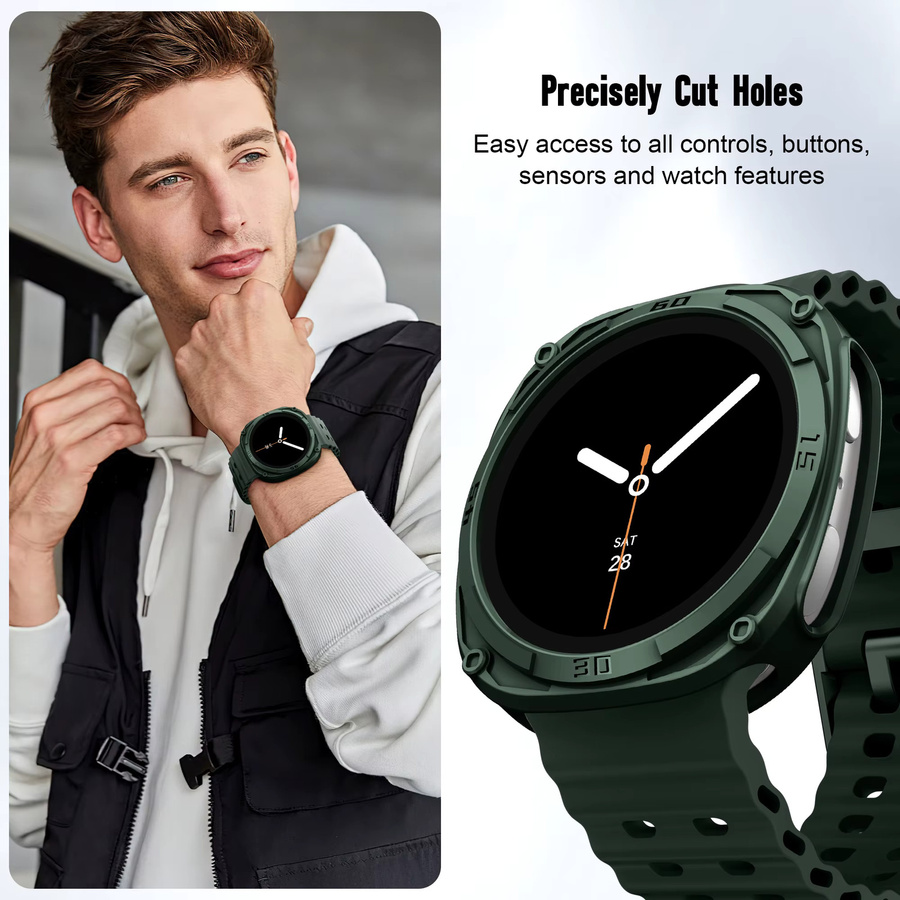Samsung Uhrenzubehör, Schutzhülle für Galaxy Watch8, PC, Schwarz - Bild 3