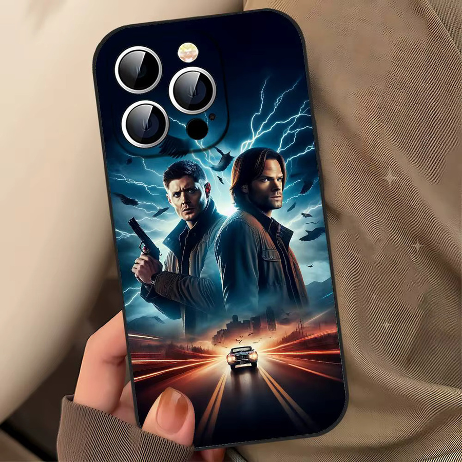 S-Supernatural TV Show Handyhülle Schwarz für iPhone 17, 16, 15, 14, 13, 11 Pro Max, Plus, X, XR, XS Max und Mini - Bild 4