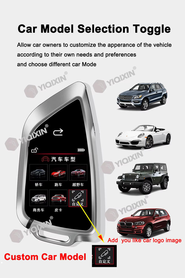 YIQIXIN HS688 Universal Modifizierter Smart LCD Schlüssel für BMW Benz Audi Kia Jaguar Fiat Mazda Nissan Peugeot Renault Hyundai - Bild 3