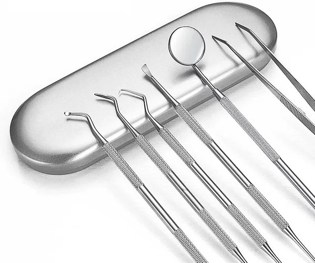 YJYIBEI Dental Werkzeug Set mit Eisenbox, Mund Spiegel Sonde Zahnstein Werkzeuge - Bild 1