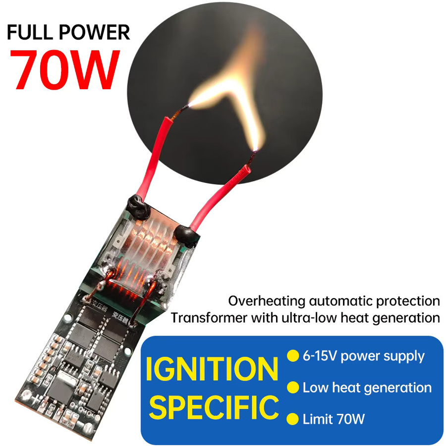 diymore Hochspannungsmodul Lichtbogenzünder DC 6-15V zu AC 70W 10kV-25kV in Schwarz - Bild 3