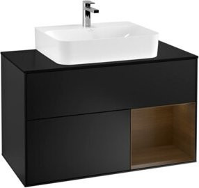 V&B Waschtischunterschrank Finion 100 in Schwarz lackiert, B/T/H: 100 x 50,1 x 50,1 cm - Bild 1