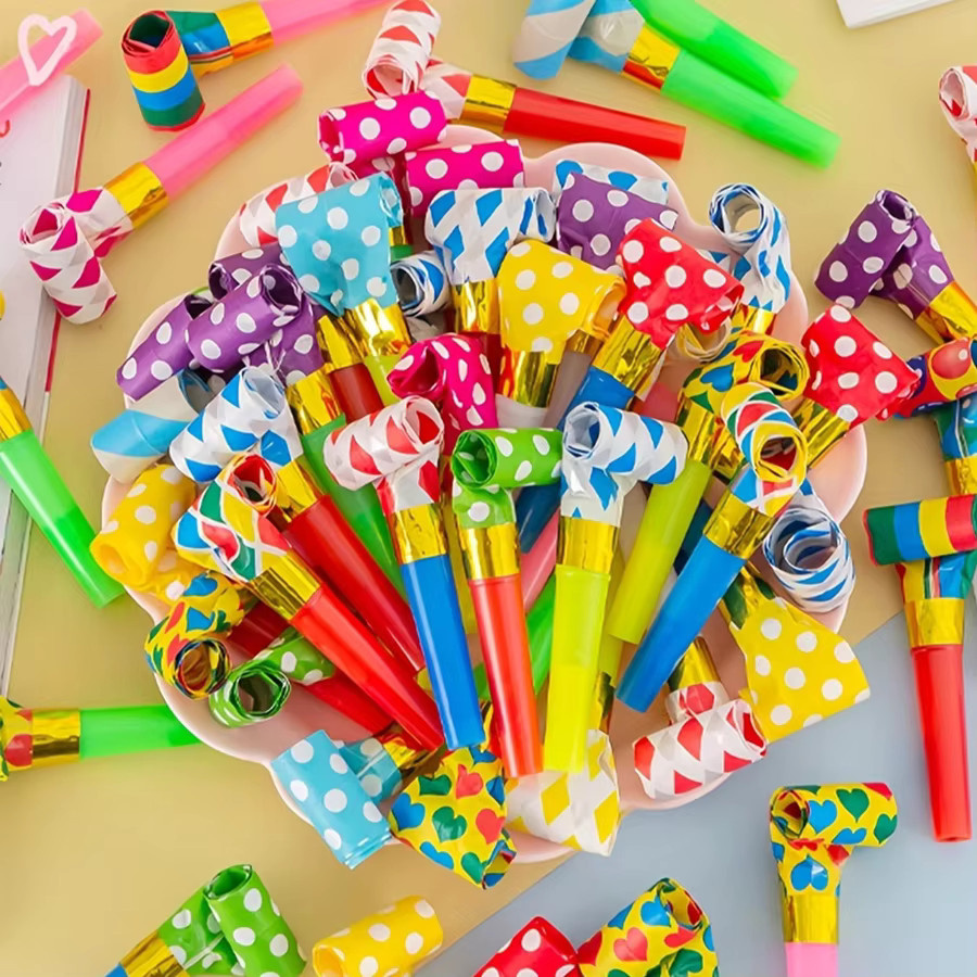 XJM Party-Bläser bunte Pfeifen aus Papier für Geburtstage und Festivals in Multicolor - Bild 3