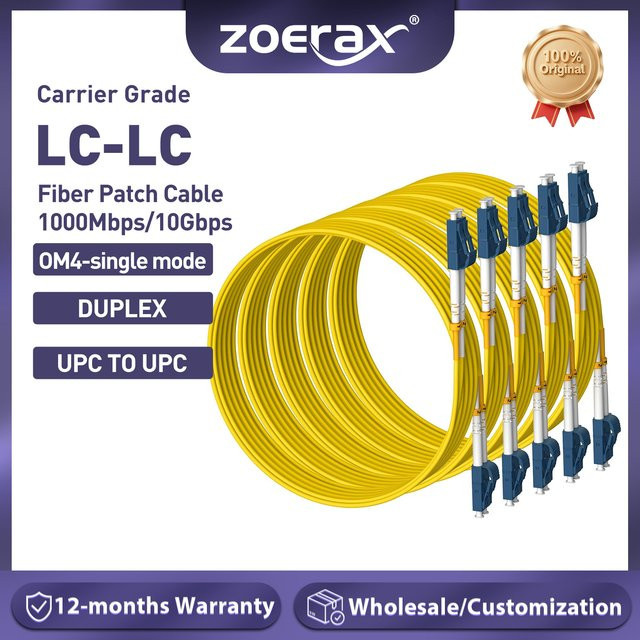 ZoeRax OS2 LC-LC Duplex Single Mode Glasfaser-Patchkabel 9/125μm SMF in Gelb - Bild 1