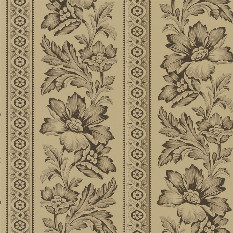Ralph Lauren Tapete Gwinnet Toile Tobacco in Braun und Beige mit floralem Botanical-Design aus Vlies - Bild 1