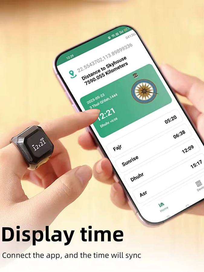 Gaqqee Digitaler Ringzähler, OLED, Bluetooth-App, Muslimischer Gebetsperlenzähler - Bild 5