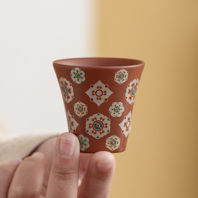 Zhuni Ton Gongfu Tee-Set aus Keramik mit Blumenmuster in Lila für deine Teezeremonie - Bild 1