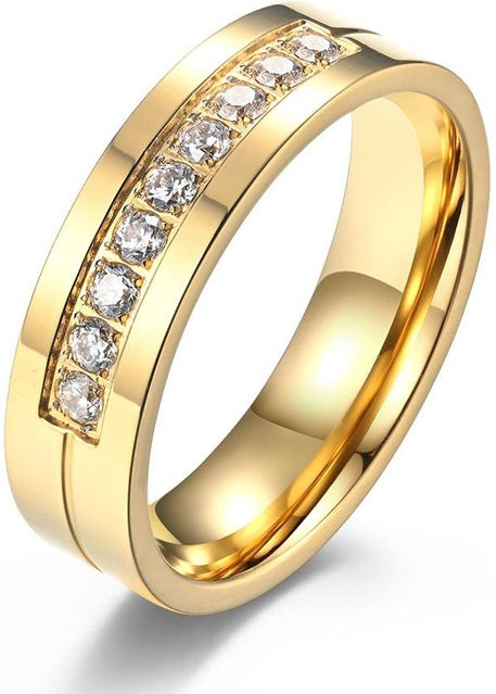 YIRAN Ehering Titanstahl, Diamantbesetzt, Unisex - Bild 1