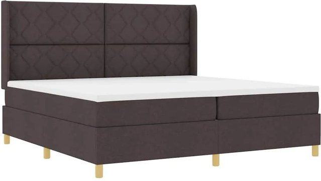 vidaXL Boxspringbett mit Matratze und LED-Unterbettbeleuchtung in Braun aus Stoff, B/T/H: 200 x 200 x 28 cm - Bild 1