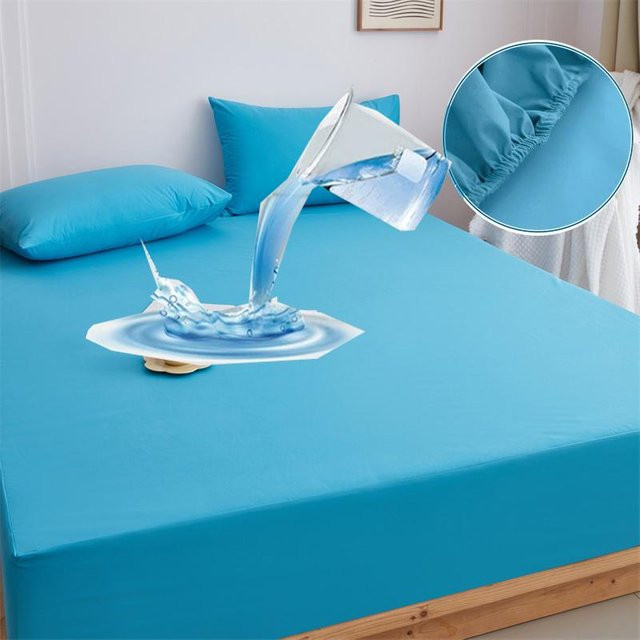 Wasserdichter Matratzenschoner KISS Textile in Weiß mit Milbenschutz als Spannbettlaken, B/T/H: 80 x 200 x 30 cm - Bild 1