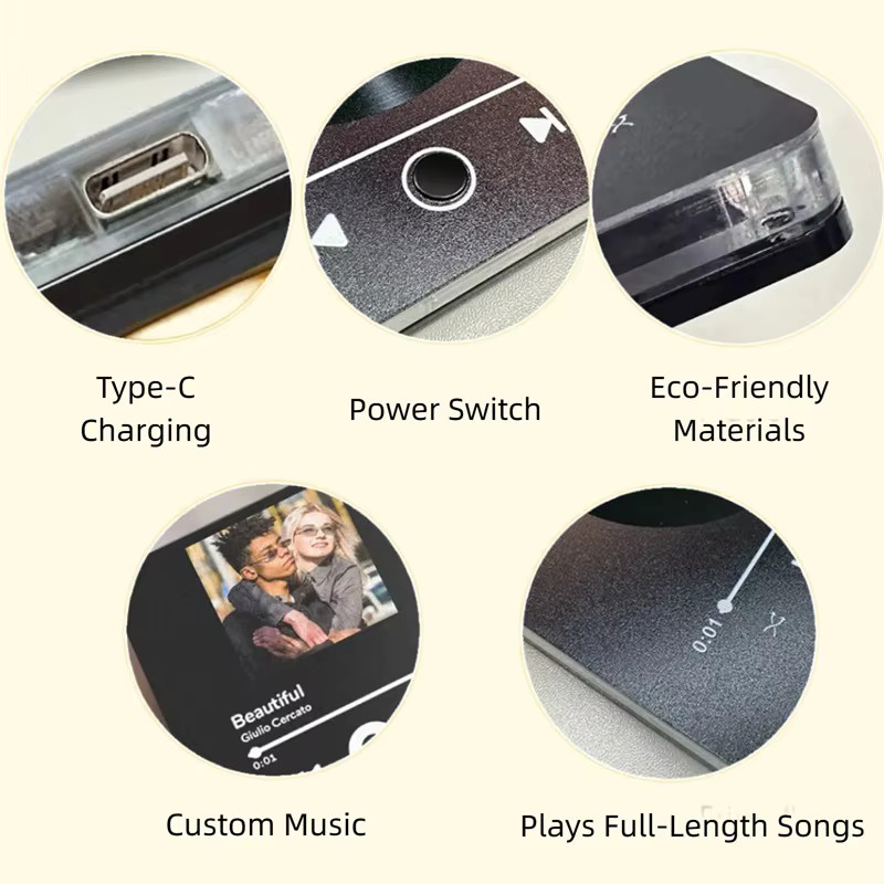 Personalisierter Musik-Kühlschrankmagnet von 4MELLY mit individuellem Album-Design und integriertem Musik-Player - Bild 4
