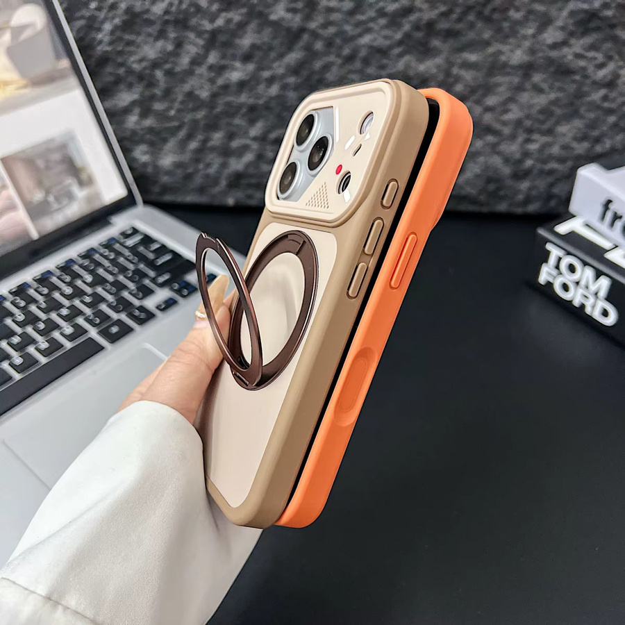 Magnetische Handyhülle von aierkeba für iPhone mit 360 Grad drehbarer Halterung und Metallständer in Blau - Bild 2