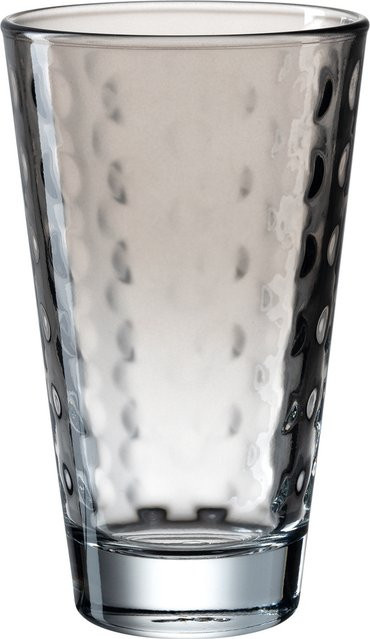 Leonardo Optic Longdrinkbecher Tumbler aus Glas, transparent/grau, 0,32 l - Bild 1