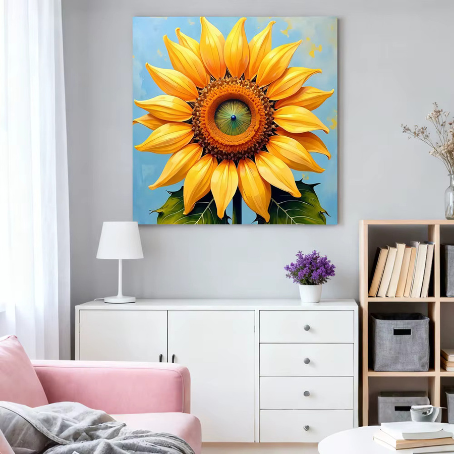 HUACAN 5D DIY Diamantmalerei Sonnenblume Blumen Mosaik mit Vollbohrern zur Wanddekoration - Bild 2
