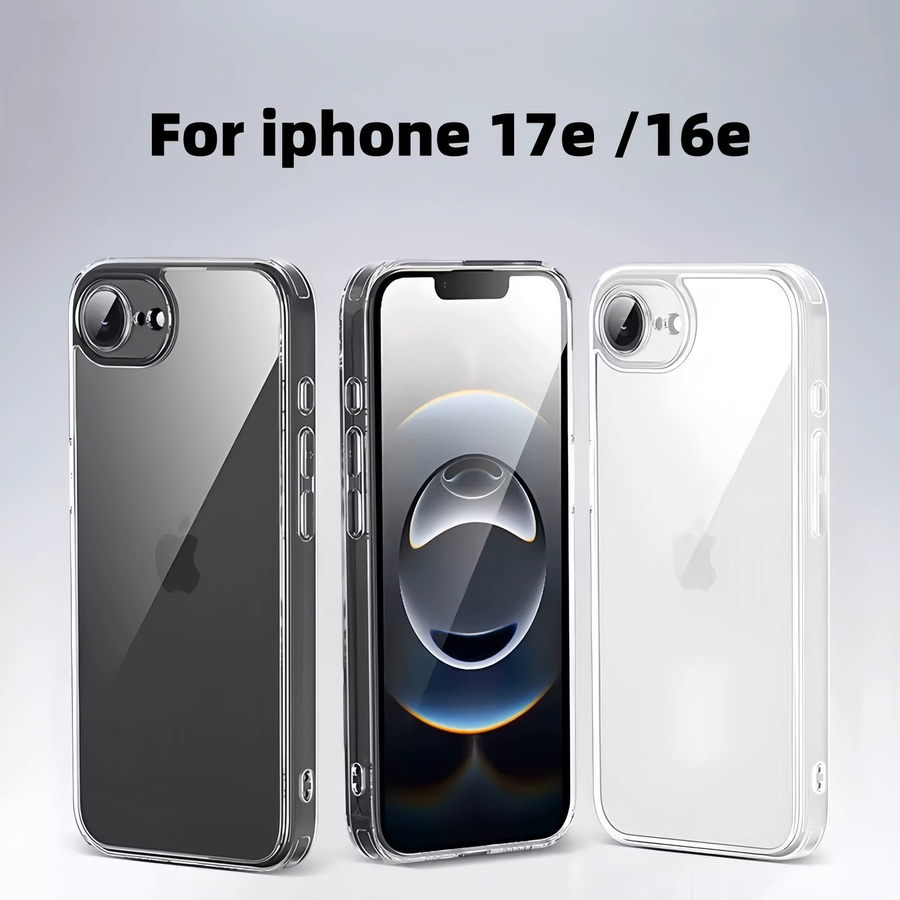 Stoßfeste Handyhülle für Apple iPhone 17e und iPhone 16e mit Displayschutzfolie, vergilbungsfrei und transparent - Bild 2