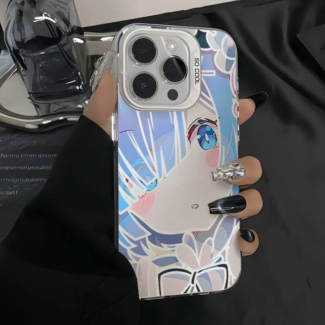 Handyhülle mit Rem Re:Zero Anime Design für iPhone und iOS Modelle, Mehrfarbig - Bild 1
